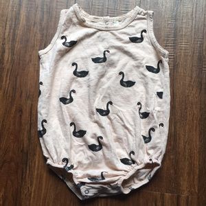 Rylee + Cru peach & black swans size 12-18 mo